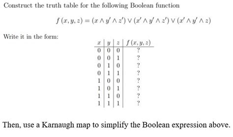 Solved Construct The Truth Table For The Following Boolean Chegg