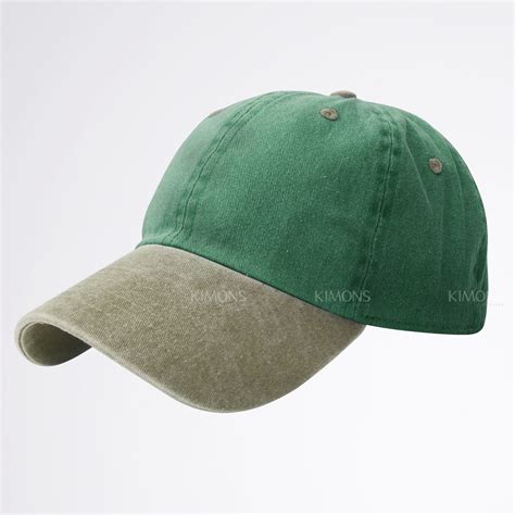 Dyed Washed Cotton New Plain Polo Style Baseball Ball Cap Hat Dad 2 Two