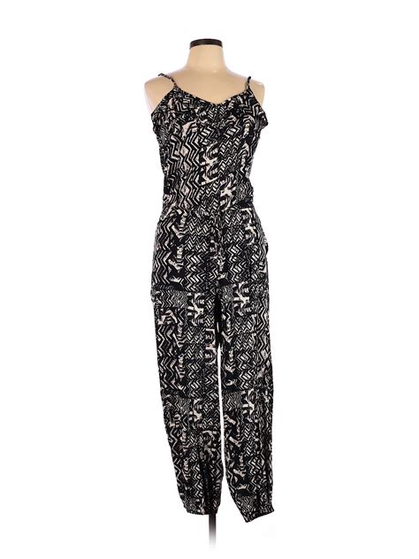 Angie 100 Rayon Floral Black Jumpsuit Size M 37 Off Thredup