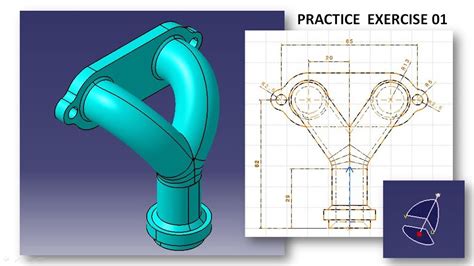 Bend Pipe With Flange Catia V5 Part Design Exercise Practice