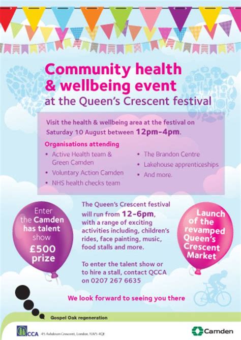 Wellbeing Event Poster Poster Advertising A Camden Council Community