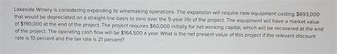 Solved Lakeside Winery Is Considering Expanding Its Chegg