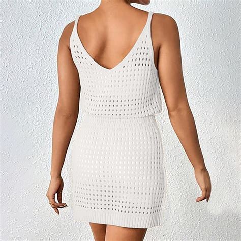 Nrmvnmi Summer Saving 2024 Summer Crochet Hollow Out Knit Beach Bathing