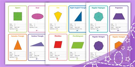 👉 Properties And Symmetry Of 2d Shapes Cards