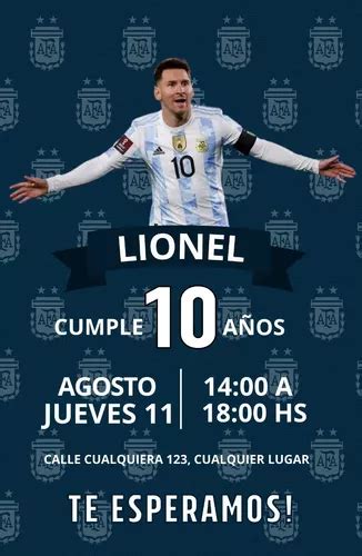 Tarjeta Invitaci N Digital De Cumplea Os Seleccion Argentina En Venta