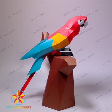 Diy Papercraft Parrot Macaw Pdf Svg Template D Macaw Paper Craft