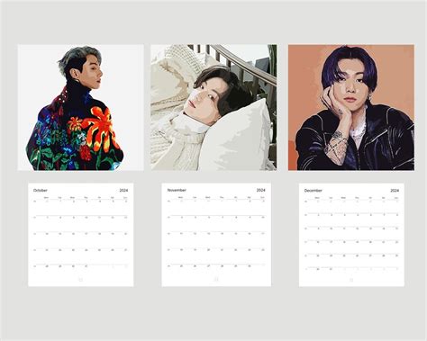 Bts Jeon Jungkook Wall Calendar K Pop Merch Bts Jungkook Merch