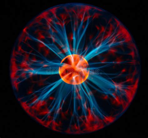 La Esfera Electrostática Del Plasma En La Oscuridad Foto De Archivo