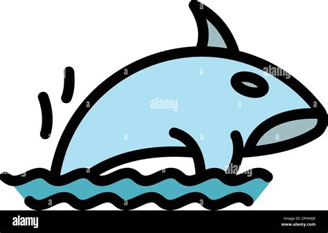 Swimming Whale Icon Outline Swimming Whale Vector Icon For Web Design