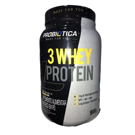 3 Whey Protein Probiótica 900g Sabor Baunilha Em Promoção Na