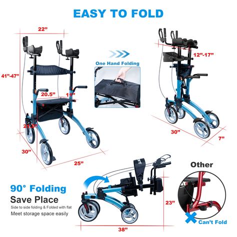 Upright Urescort Walker With Seat For Seniors Stand Up Walker With