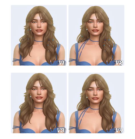 A Layered Hairstyle With Small Braids With Beads Sim Finds