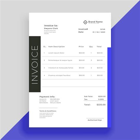 Premium Vector Professional Invoice Template Design