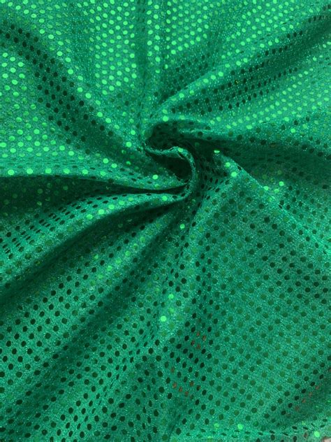 4445 Kelly Green Dot Sequin Faric By The Yard Kelly Dot 349