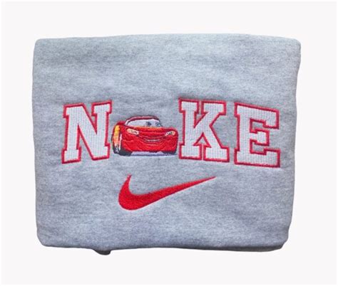 Lightning Mcqueen Red Car Nike Embroidered Sweatshirt Terrabell Designs