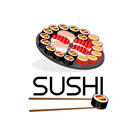 Rollos De Sushi En Una Bandeja Ilustraci N Del Vector Ilustraci N De