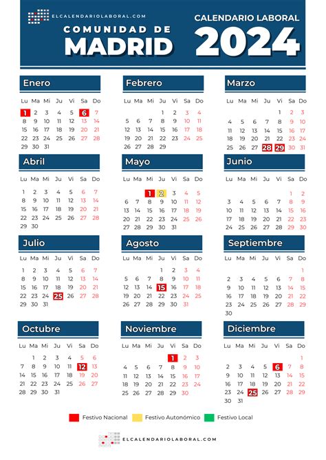 Calendario Laboral Comunidad De Madrid Todos Los Festivos De 2024