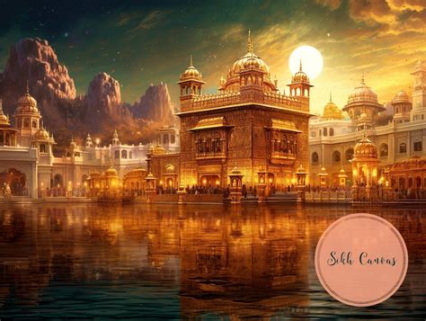 Sikh Digital Art Golden Temple Sketch Bright Shining Sikh Wall Decor