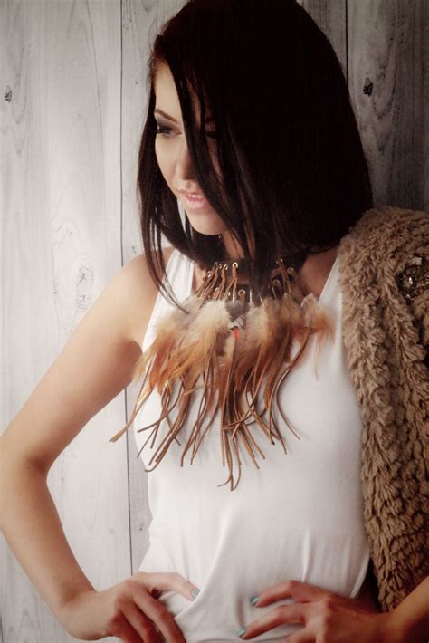 Gypsy Soul Feather Necklace In Sienna Theglowstrobe