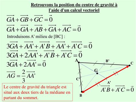 Ppt Caract Risation Vectorielle Du Centre De Gravit Dun Triangle