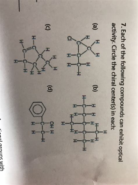 Solved 7. Each of the following compounds can exhibit | Chegg.com