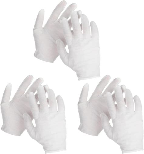 Dslsqd Cotton Gloves 3 Pairs White Cotton Gloves For Dry Hands