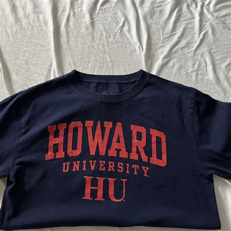 howard university red lettering navy blue shirt #hbcu - Depop