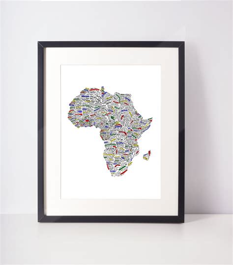 Africa Word Art Word Art Typography Africa Map Word Art Print Africa ...