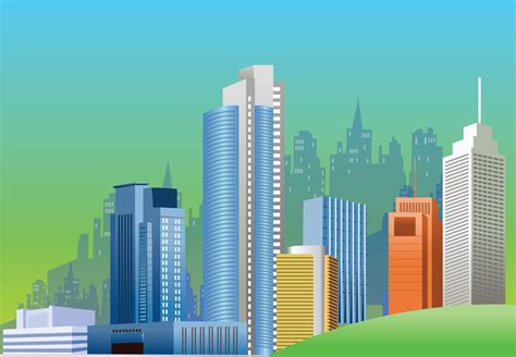 Cartoon City Skyline Background