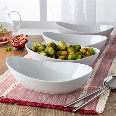 Better Homes Gardens Oval Porcelain Serve Bowls White Set Of 4