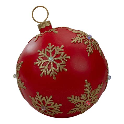 12-Inch Red and Gold Large Christmas Ball Ornament Tabletop LED Decoration - Walmart.com