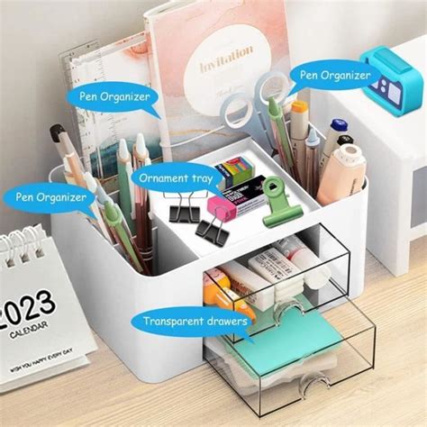 Rangement Bureau Organisateur De Bureau En Plastique Porte Stylo