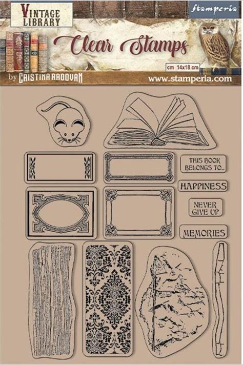 Stamperia Vintage Library Stamp Set Labels Wtk