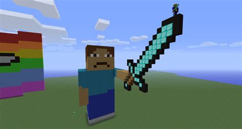 Giant steve with a diamond sword Minecraft Map