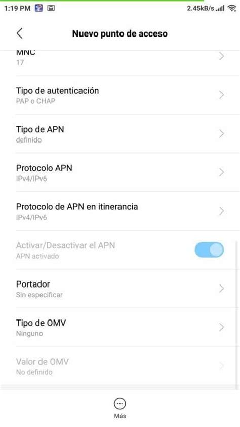 Cómo puedo configurar el APN en iOS 11