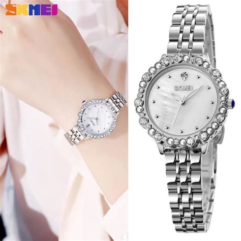 SKMEI Luxe Dames Montre Top Marque Quartz Bracelet En Acier Inoxydable