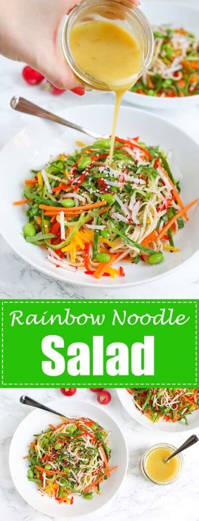 Rainbow Noodle Salad With Dijon Mustard Dressing Nicky S Kitchen