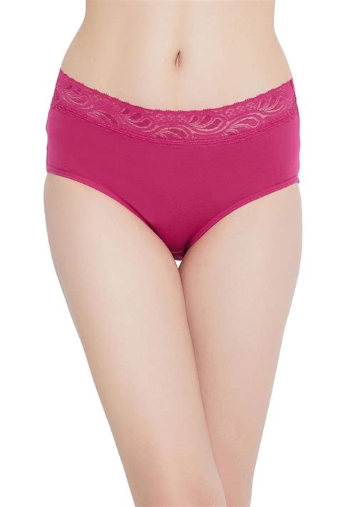 Buy Cotton Mid Waist Hipster Panty With Lace Waist Online India Best Prices Cod Clovia