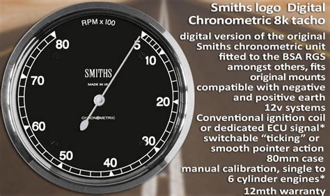 Digital Chronometric Speedometer And Tachometer Range