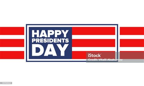 Happy Presidents Day In United States Washingtons Birthday Federal Holiday In America Celebrated