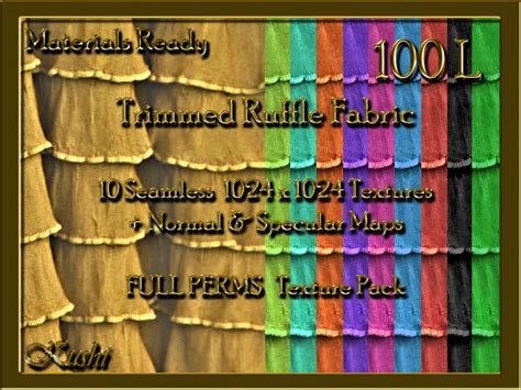 Second Life Marketplace Kushi Trimmed Ruffles Fabric Seamless Texture Materials Ready Full