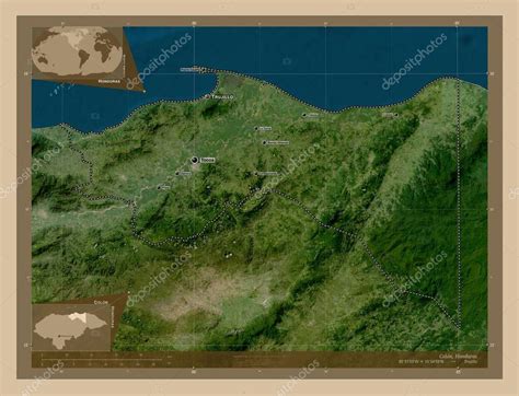 Colón departamento de Honduras Mapa satelital de baja resolución