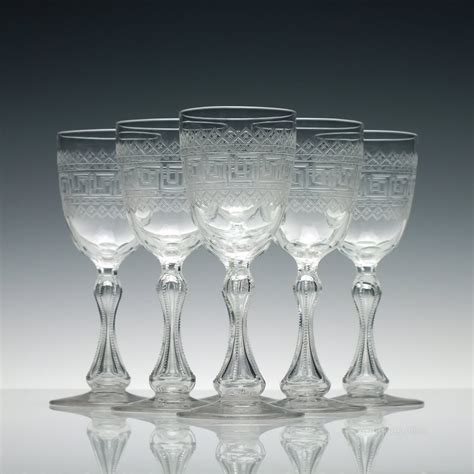 Antiques Atlas Set Of Six Victorian Engraved Port Wine Glasses Port Wine Glasses Victorian