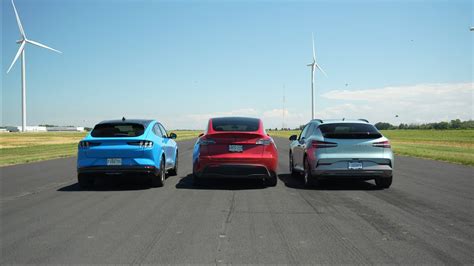 Mustang Mach E Vs Tesla Model Y Vs Genesis Gv Drag Races Conclude