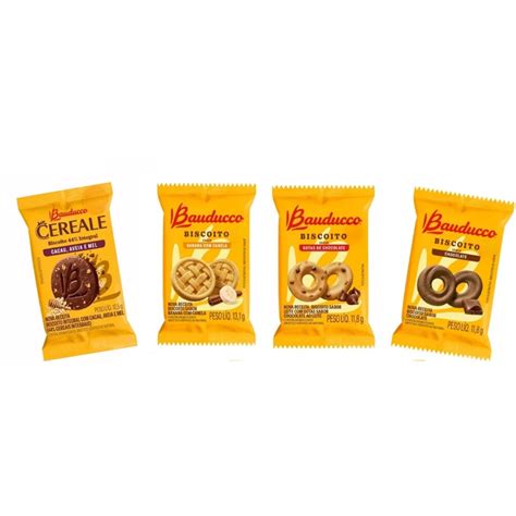 100 Saches 2un Biscoitos Sortidos Amanteigados Bauducco 11 5g