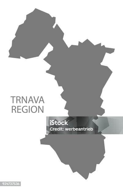 Ilustración De Mapa De La Trnava Región De Eslovaquia Gris Ilustración