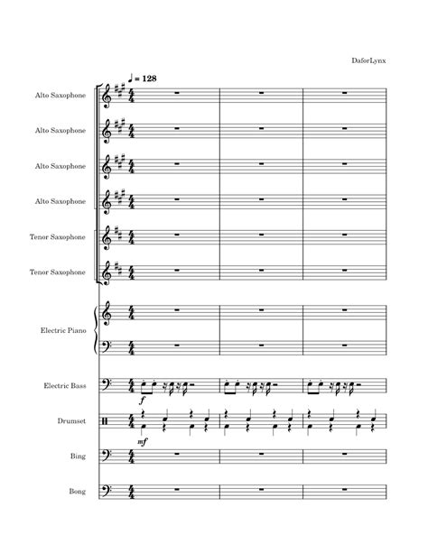 jam  sheet   piano saxophone alto saxophone tenor bass