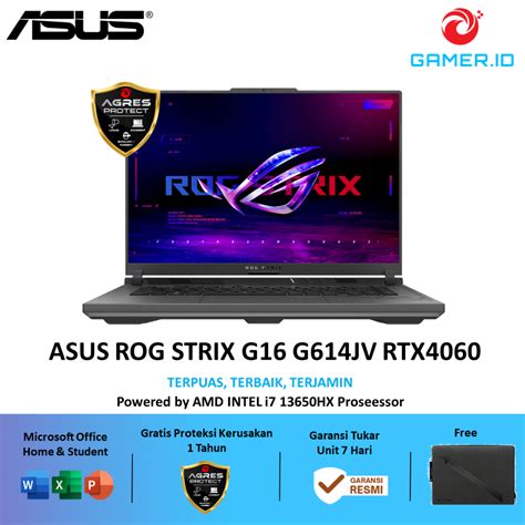 Jual Asus Rog Strix G16 G614jv Intel I7 13650hx Rtx4060 8gb Ram 16gb 1tb Ssd Win11 Ohs 16