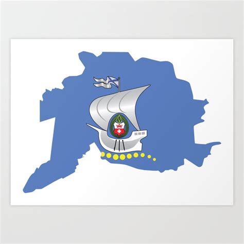 Flag Map of Kaliningrad Art Print by ofmany | Society6