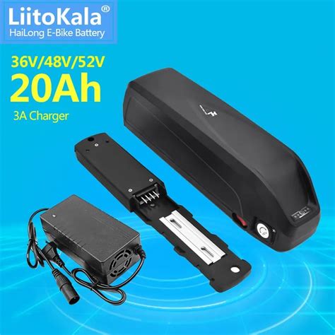 LiitoKala 36V 48V 52V 20AH Hailong Ebike Battery With 30A BMS 350W 500W